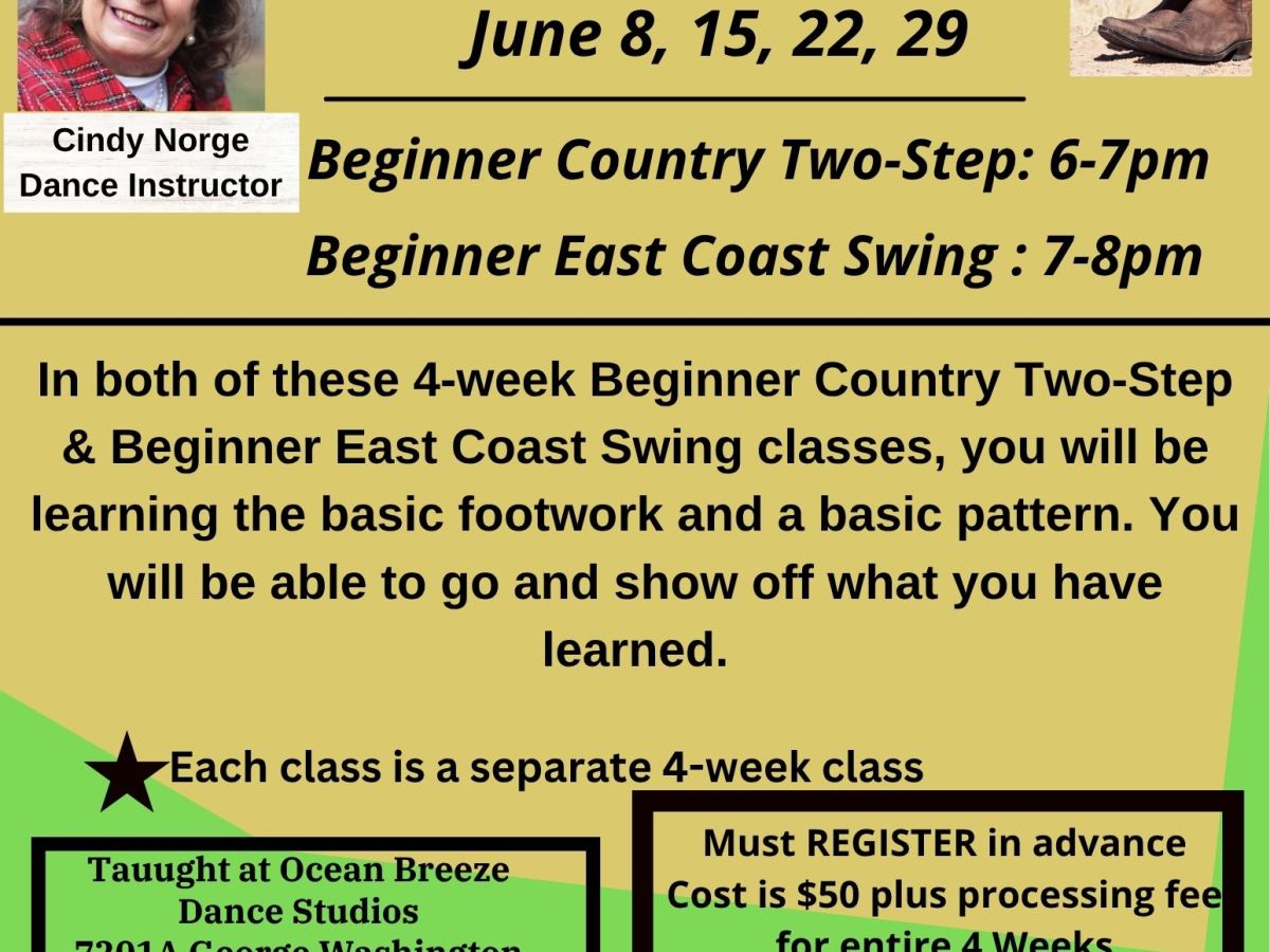 Beginner Country Two-Step & Beginner East Coast Swing 4-week group class.